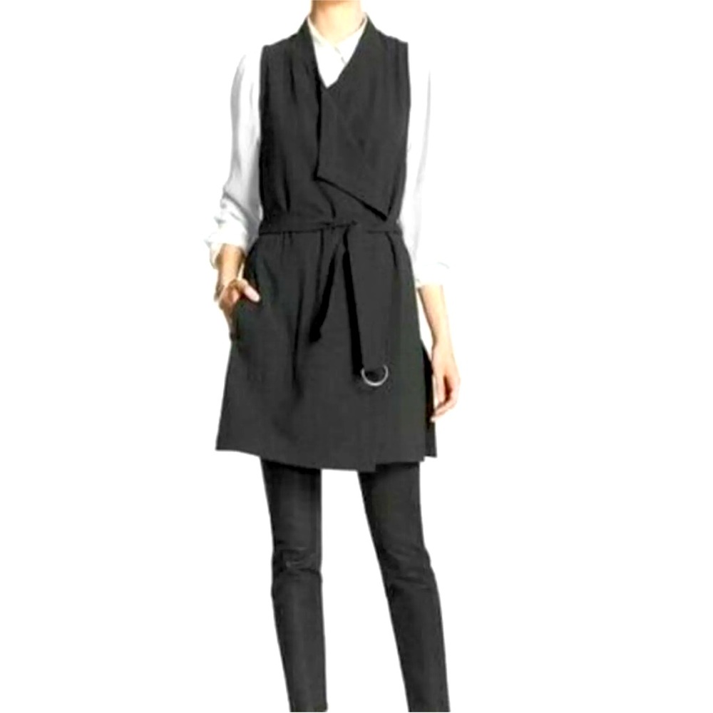 Banana Republic Black belted long Vest jacket